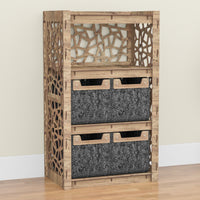 Thumbnail for Stones Chest Of 4 Drawers Storage Cabinet [4 SMALL BLACK BINS]