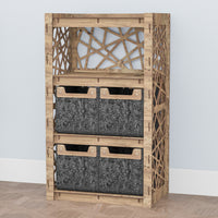 Thumbnail for Crystals Chest Of 4 Drawers Storage Cabinet [4 SMALL BLACK BINS]