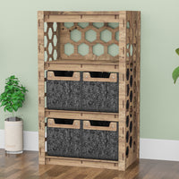 Thumbnail for Honeycomb Chest Of 4 Drawers Storage Cabinet [4 SMALL BLACK BINS]