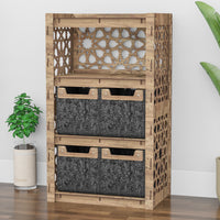 Thumbnail for Arabic Chest Of 4 Drawers Storage Cabinet [4 SMALL BLACK BINS]