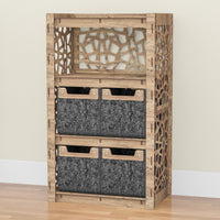 Thumbnail for Stones Chest Of 4 Drawers Storage Cabinet [4 SMALL BLACK BINS]