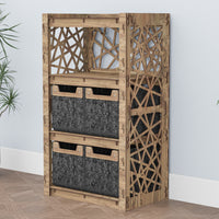 Thumbnail for Crystals Chest Of 4 Drawers Storage Cabinet [4 SMALL BLACK BINS]