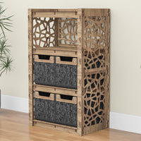 Thumbnail for Stones Chest Of 4 Drawers Storage Cabinet [4 SMALL BLACK BINS]