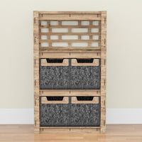 Thumbnail for Brickwall Chest Of 4 Drawers Storage Cabinet [4 SMALL BLACK BINS]