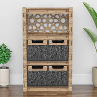 Thumbnail for Arabic Chest Of 4 Drawers Storage Cabinet [4 SMALL BLACK BINS]