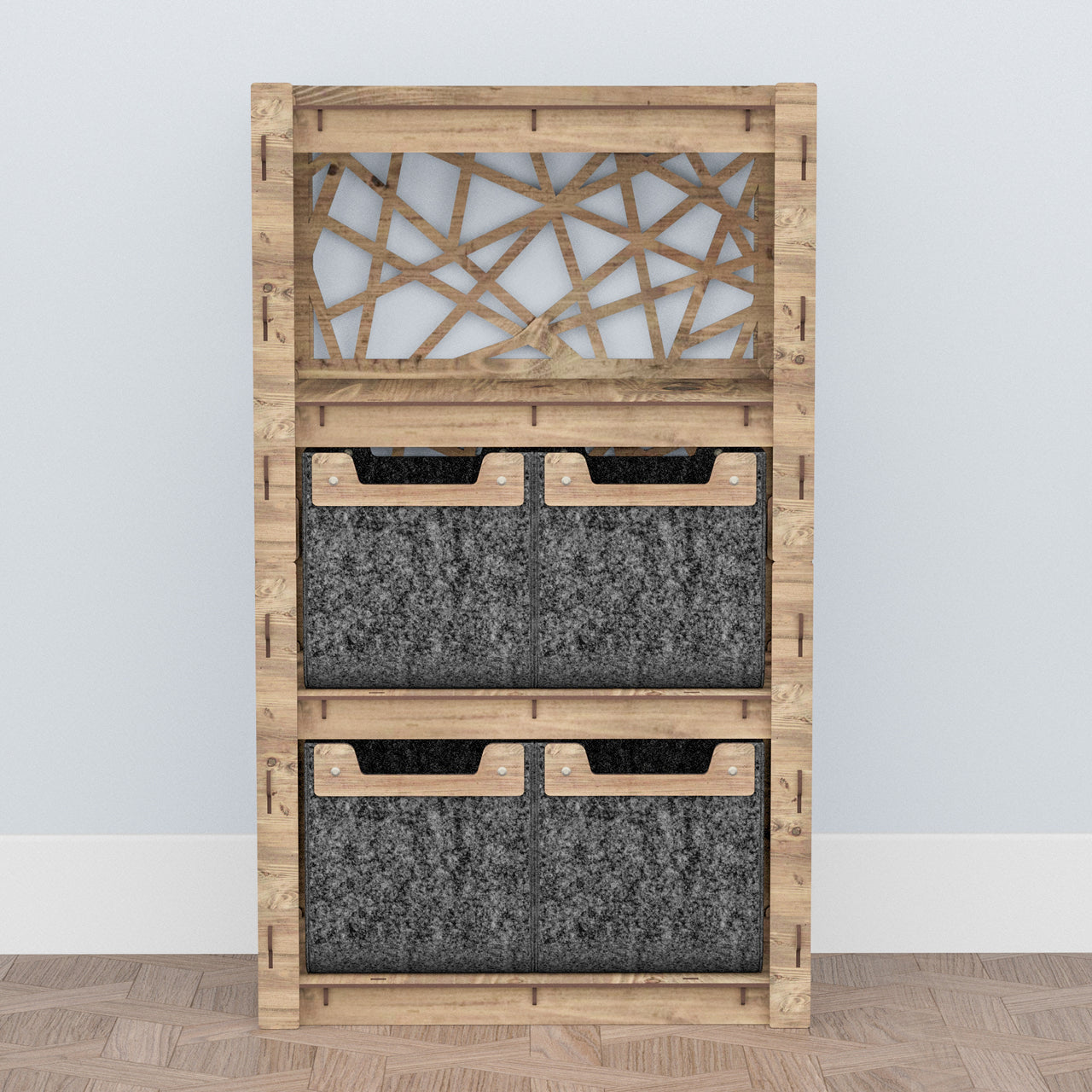 Crystals Chest Of 4 Drawers Storage Cabinet [4 SMALL BLACK BINS]