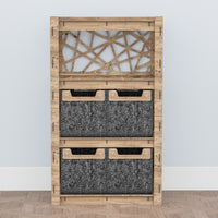 Thumbnail for Crystals Chest Of 4 Drawers Storage Cabinet [4 SMALL BLACK BINS]