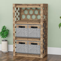 Thumbnail for Honeycomb Chest Of 4 Drawers Storage Cabinet [4 SMALL GRAY BINS]