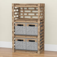 Thumbnail for Brickwall Chest Of 4 Drawers Storage Cabinet [4 SMALL GRAY BINS]