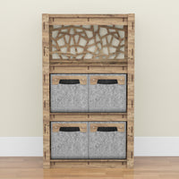 Thumbnail for Stones Chest Of 4 Drawers Storage Cabinet [4 SMALL GRAY BINS]