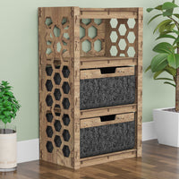 Thumbnail for Honeycomb Chest Of 2 Drawers Storage Cabinet [2 LARGE BLACK BINS]