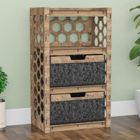 Thumbnail for Honeycomb Chest Of 2 Drawers Storage Cabinet [2 LARGE BLACK BINS]