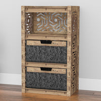 Thumbnail for Solar Chest Of 2 Drawers Storage Cabinet [2 LARGE BLACK BINS]