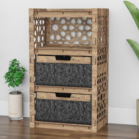 Thumbnail for Arabic Chest Of 2 Drawers Storage Cabinet [2 LARGE BLACK BINS]