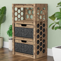 Thumbnail for Honeycomb Chest Of 2 Drawers Storage Cabinet [2 LARGE BLACK BINS]