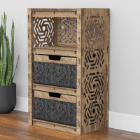 Thumbnail for Solar Chest Of 2 Drawers Storage Cabinet [2 LARGE BLACK BINS]