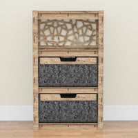 Thumbnail for Stones Chest Of 2 Drawers Storage Cabinet [2 LARGE BLACK BINS]