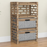 Thumbnail for Brickwall Chest Of 2 Drawers Storage Cabinet [2 LARGE GRAY BINS]