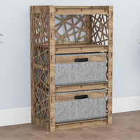 Thumbnail for Crystals Chest Of 2 Drawers Storage Cabinet [2 LARGE GRAY BINS]