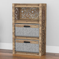 Thumbnail for Solar Chest Of 2 Drawers Storage Cabinet [2 LARGE GRAY BINS]