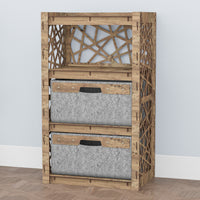 Thumbnail for Crystals Chest Of 2 Drawers Storage Cabinet [2 LARGE GRAY BINS]