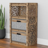 Thumbnail for Solar Chest Of 2 Drawers Storage Cabinet [2 LARGE GRAY BINS]