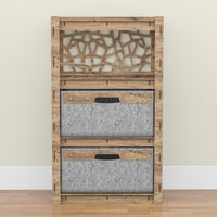 Thumbnail for Stones Chest Of 2 Drawers Storage Cabinet [2 LARGE GRAY BINS]