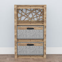 Thumbnail for Crystals Chest Of 2 Drawers Storage Cabinet [2 LARGE GRAY BINS]