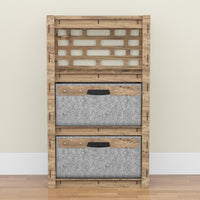 Thumbnail for Brickwall Chest Of 2 Drawers Storage Cabinet [2 LARGE GRAY BINS]