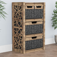 Thumbnail for Crystals Chest Of 4 Drawers Storage Cabinet [2L 2S BLACK BINS]