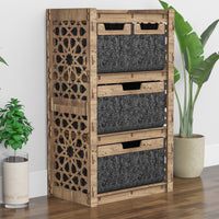 Thumbnail for Arabic Chest Of 4 Drawers Storage Cabinet [2L 2S BLACK BINS]