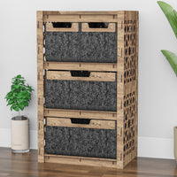 Thumbnail for Arabic Chest Of 4 Drawers Storage Cabinet [2L 2S BLACK BINS]