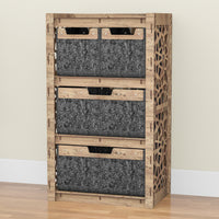 Thumbnail for Stones Chest Of 4 Drawers Storage Cabinet [2L 2S BLACK BINS]