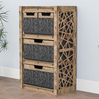 Thumbnail for Crystals Chest Of 4 Drawers Storage Cabinet [2L 2S BLACK BINS]