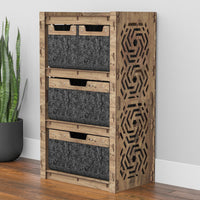 Thumbnail for Solar Chest Of 4 Drawers Storage Cabinet [2L 2S BLACK BINS]