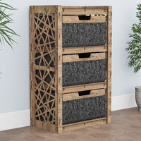 Thumbnail for Crystals Chest Of 3 Drawers Storage Cabinet [3 LARGE BLACK BINS]