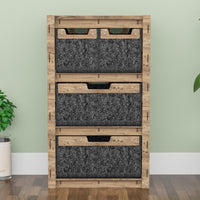 Thumbnail for Honeycomb Chest Of 4 Drawers Storage Cabinet [2L 2S BLACK BINS]