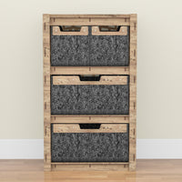 Thumbnail for Stones Chest Of 4 Drawers Storage Cabinet [2L 2S BLACK BINS]