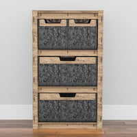 Thumbnail for Solar Chest Of 4 Drawers Storage Cabinet [2L 2S BLACK BINS]