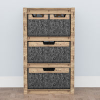 Thumbnail for Crystals Chest Of 4 Drawers Storage Cabinet [2L 2S BLACK BINS]