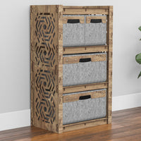 Thumbnail for Solar Chest Of 4 Drawers Storage Cabinet [2L 2S GRAY BINS]