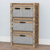 Thumbnail for Crystals Chest Of 4 Drawers Storage Cabinet [2L 2S GRAY BINS]