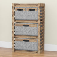 Thumbnail for Brickwall Chest Of 4 Drawers Storage Cabinet [2L 2S GRAY BINS]