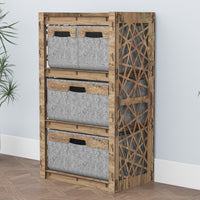 Thumbnail for Crystals Chest Of 4 Drawers Storage Cabinet [2L 2S GRAY BINS]