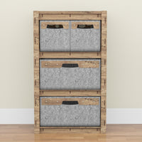 Thumbnail for Stones Chest Of 4 Drawers Storage Cabinet [2L 2S GRAY BINS]