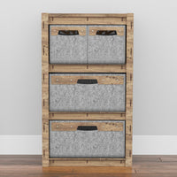 Thumbnail for Solar Chest Of 4 Drawers Storage Cabinet [2L 2S GRAY BINS]