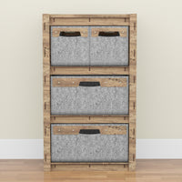 Thumbnail for Brickwall Chest Of 4 Drawers Storage Cabinet [2L 2S GRAY BINS]