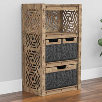 Thumbnail for Solar Chest Of 3 Drawers Storage Cabinet [1L 2S BLACK BINS]