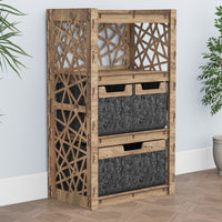 Thumbnail for Crystals Chest Of 3 Drawers Storage Cabinet [1L 2S BLACK BINS]