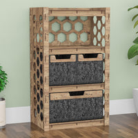 Thumbnail for Honeycomb Chest Of 3 Drawers Storage Cabinet [1L 2S BLACK BINS]